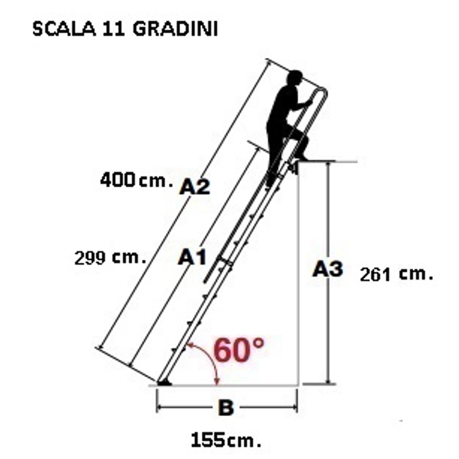 Vendita online Scala da appoggio 11 gradini S15/26
